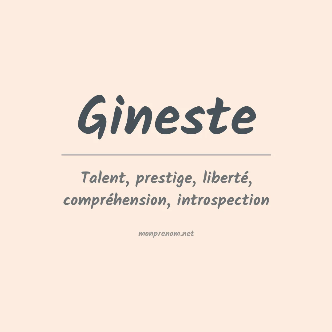 Signification du prénom Gineste
