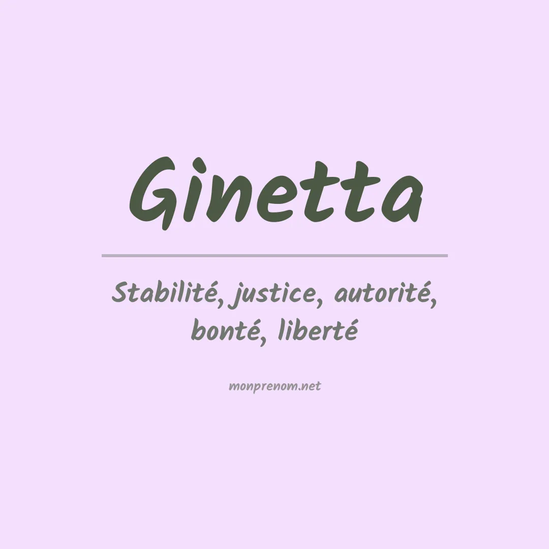 Signification du prénom Ginetta