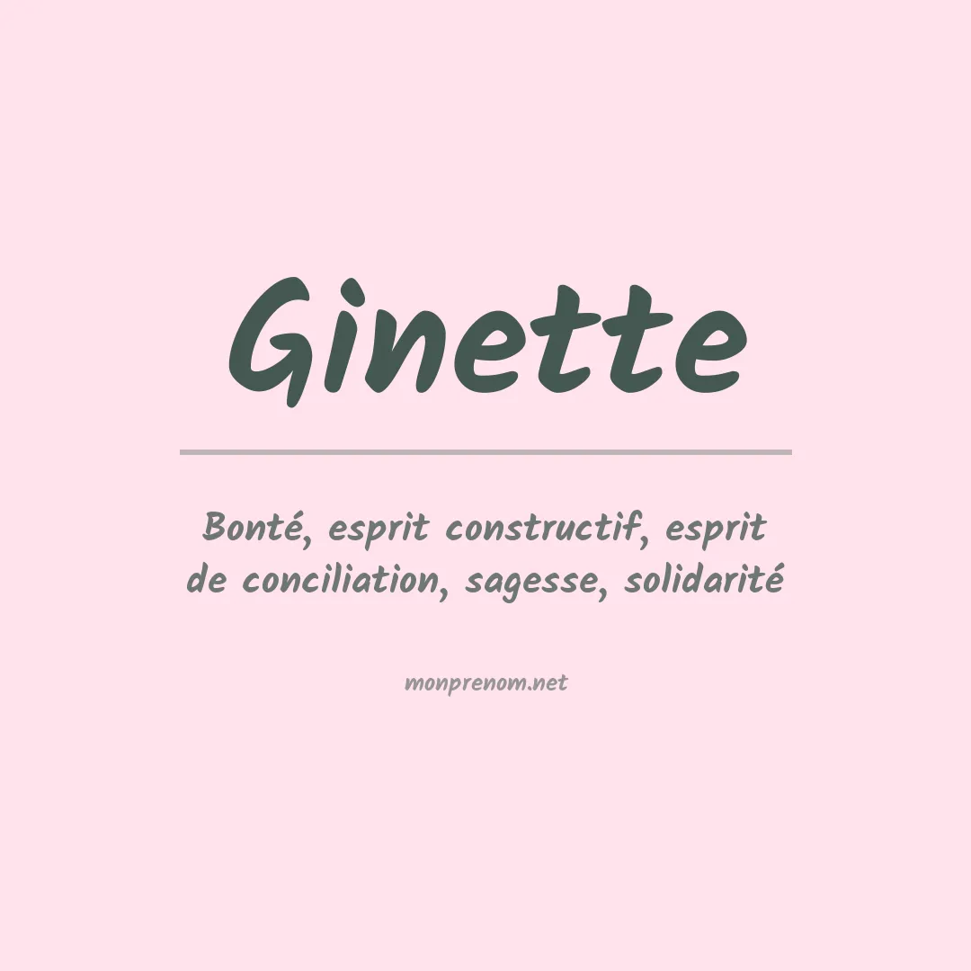 Prénom Ginette