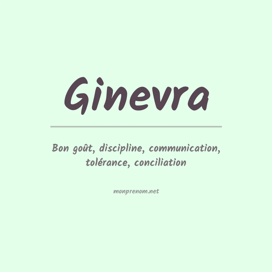 Signification du prénom Ginevra