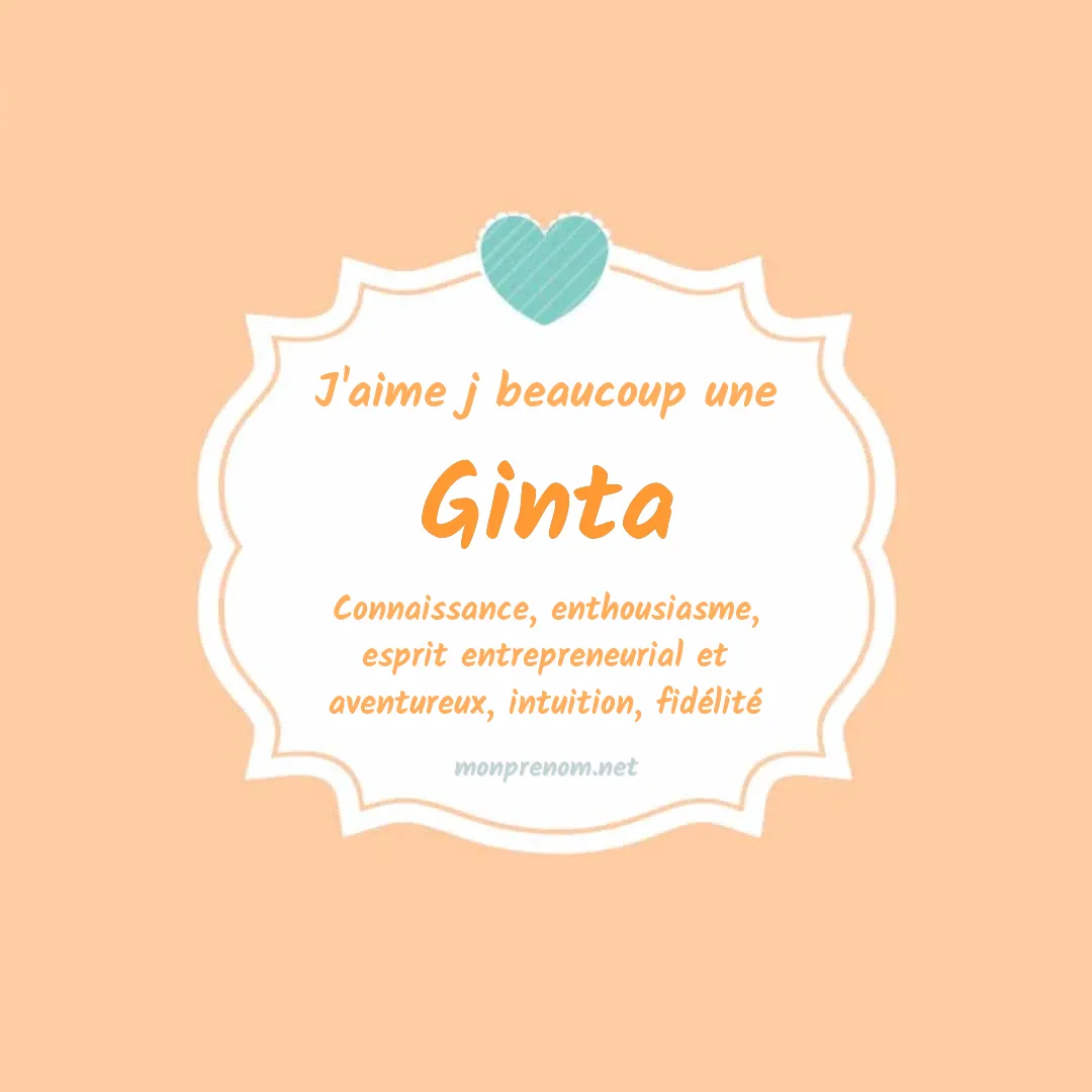 J'aime beaucoup Ginta