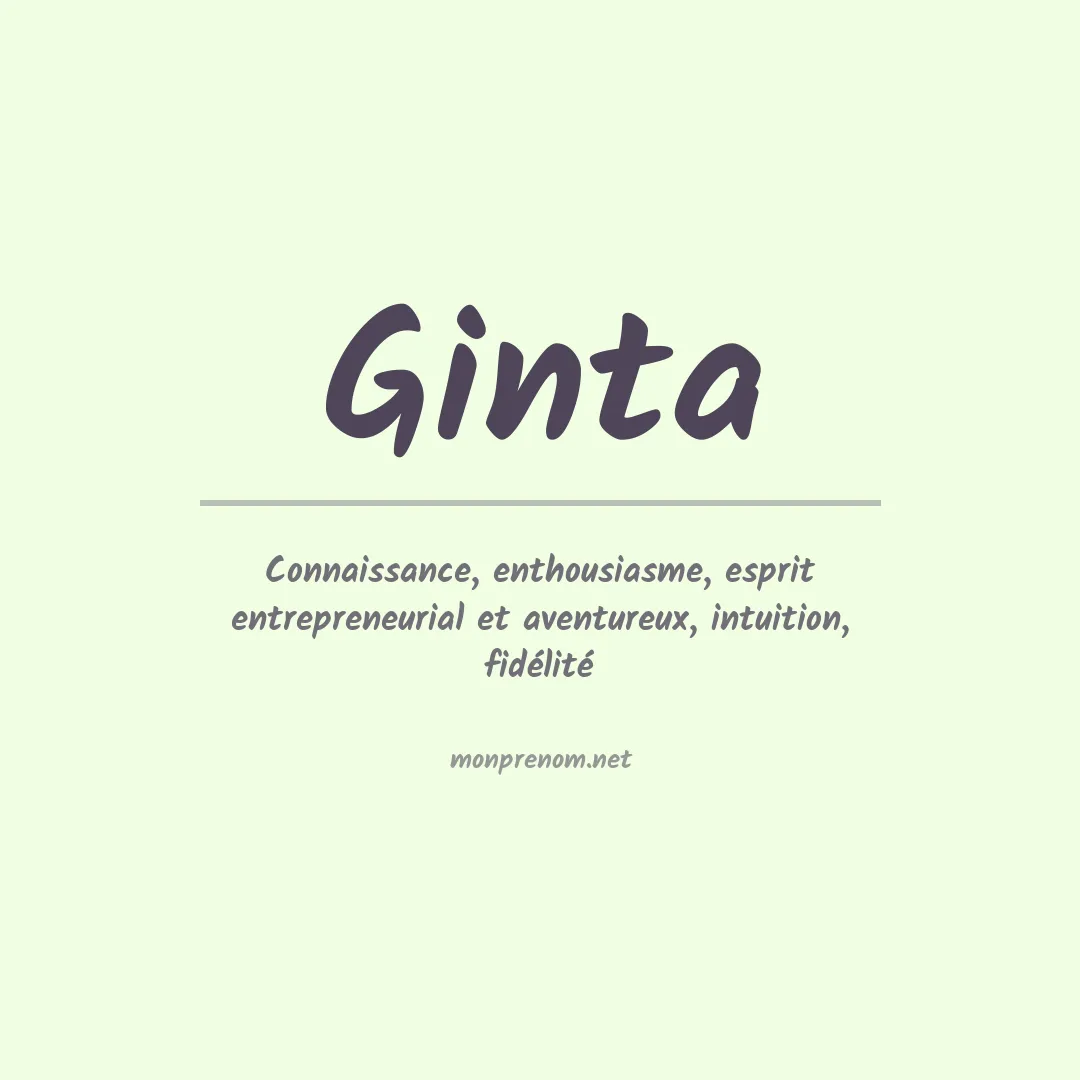 Signification du prénom Ginta