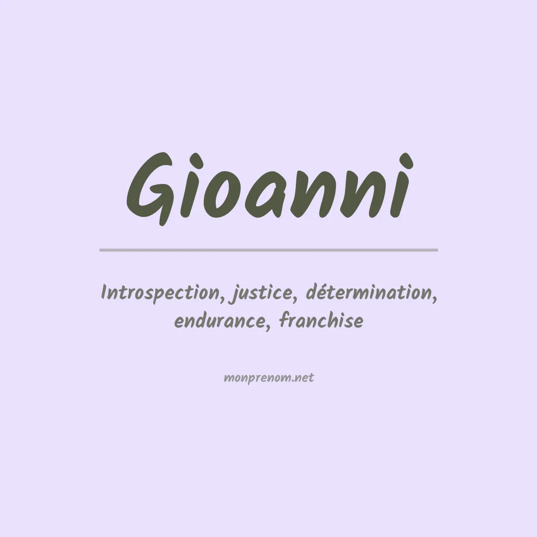 Signification du prénom Gioanni