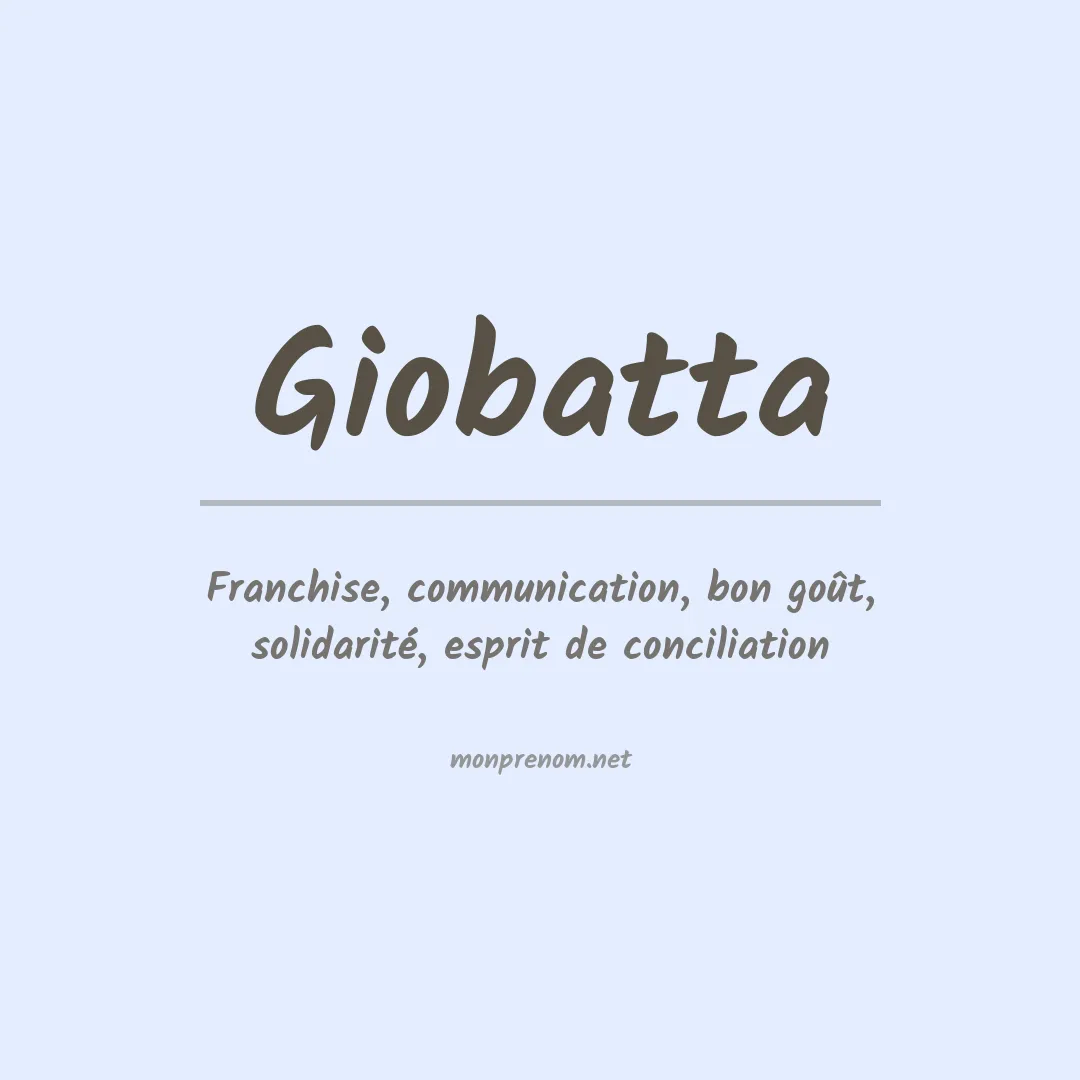 Signification du prénom Giobatta