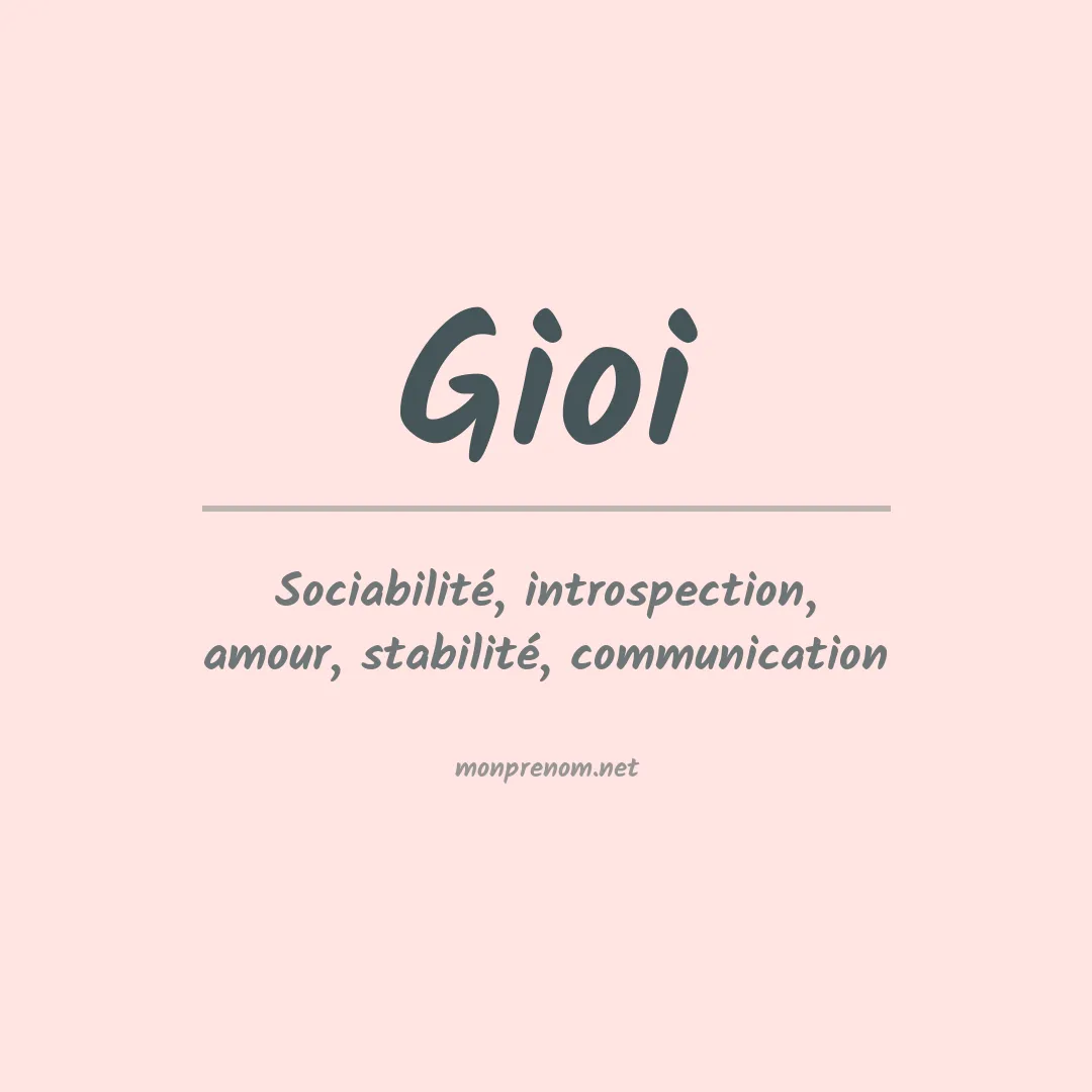 Signification du prénom Gioi