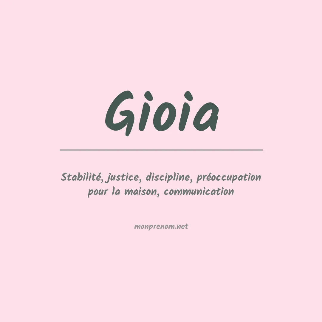 Prénom Gioia
