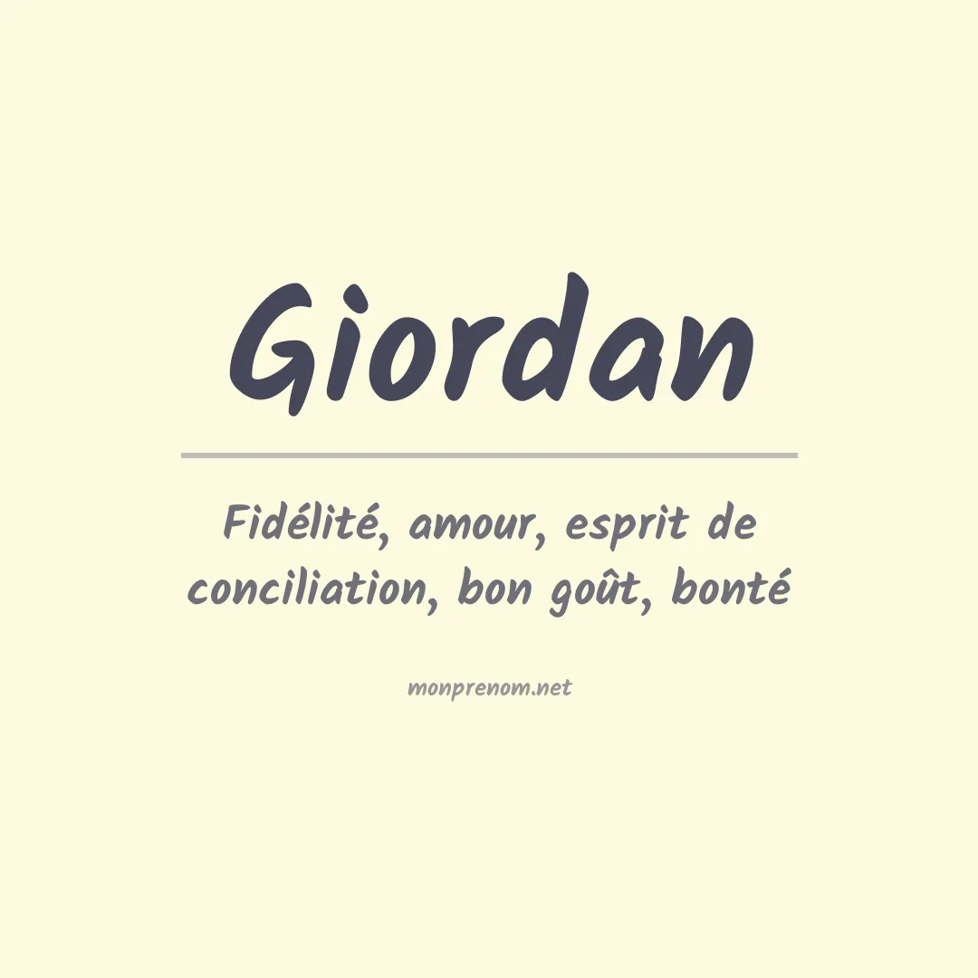 Signification du prénom Giordan