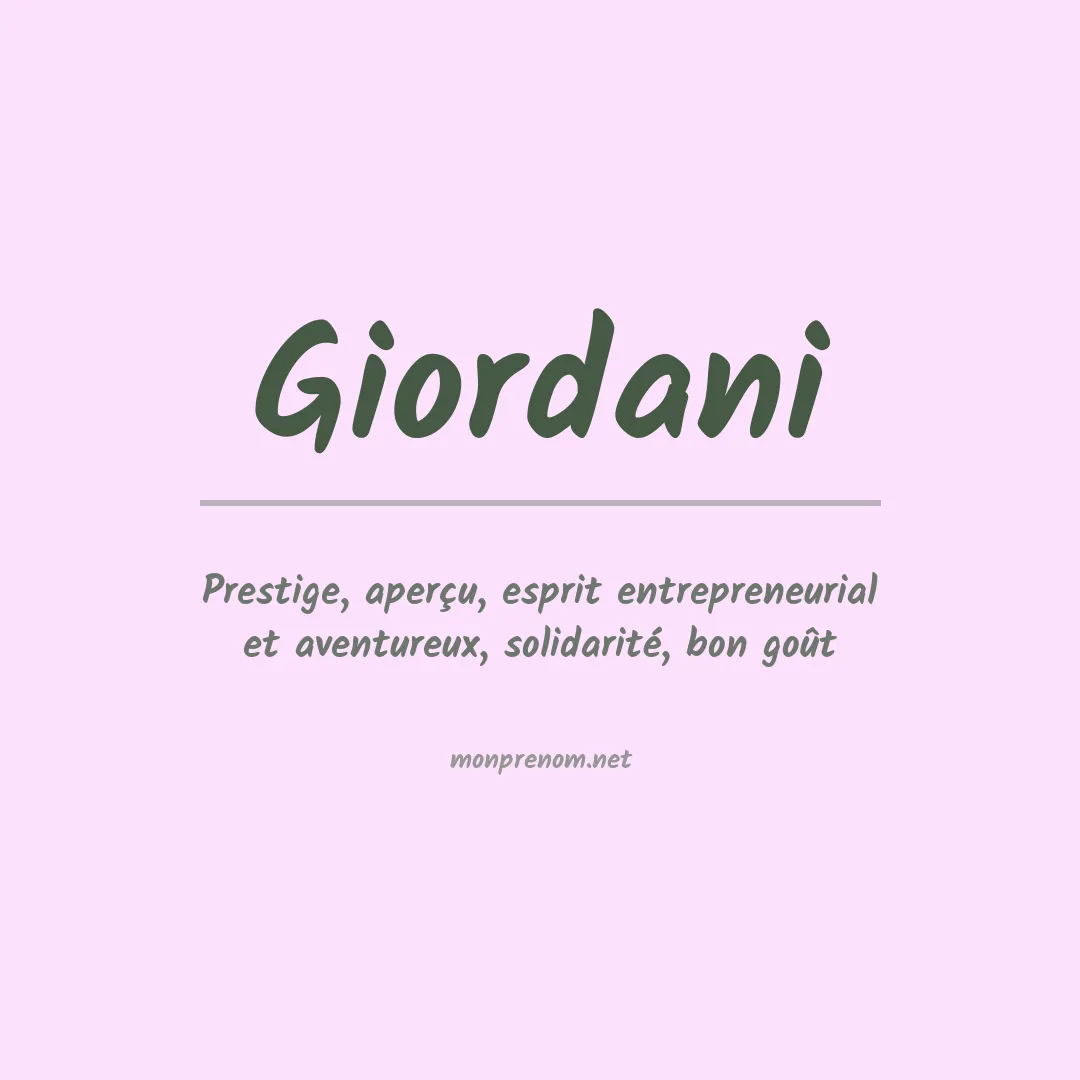 Prénom Giordani