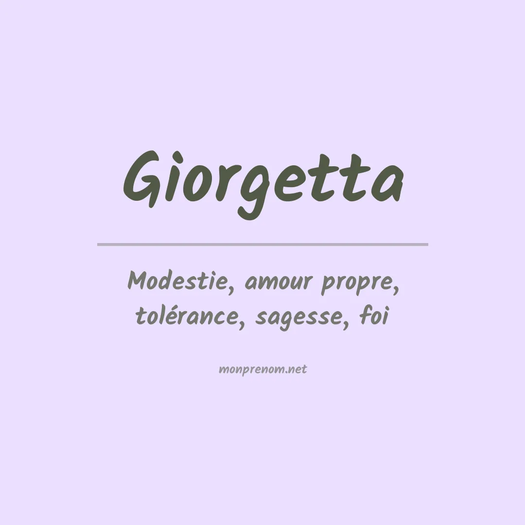 Prénom Giorgetta