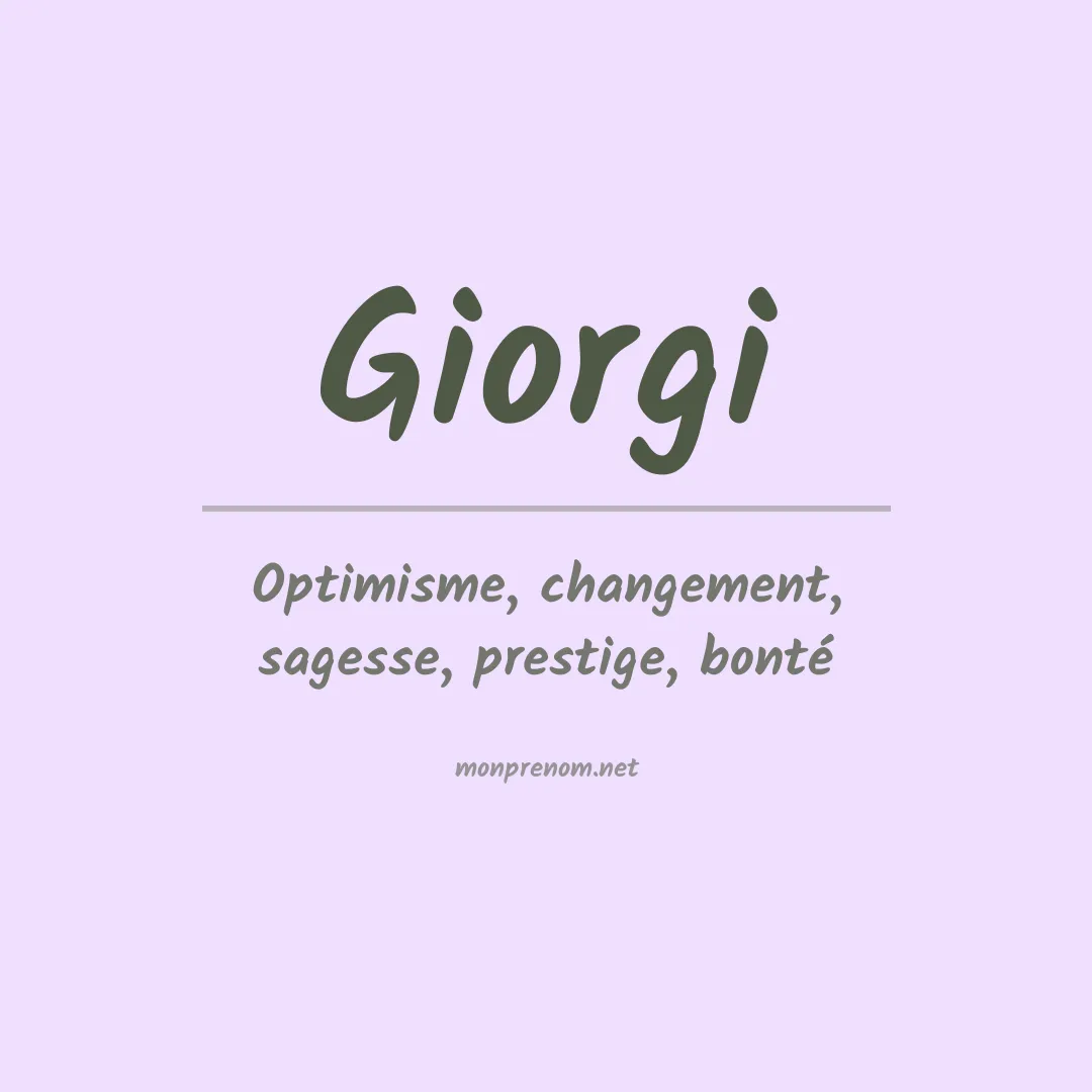 Prénom Giorgi
