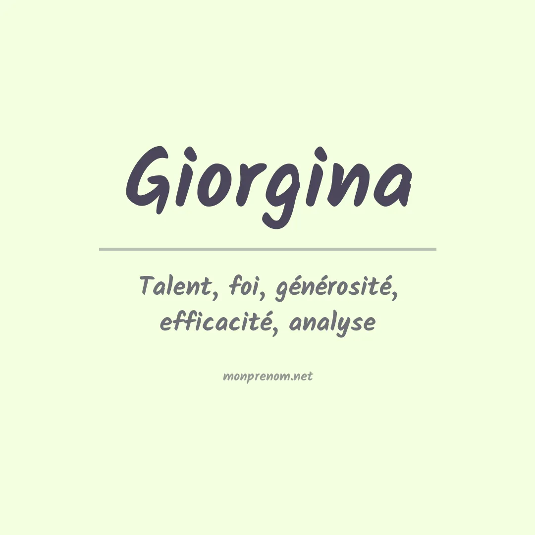 Prénom Giorgina
