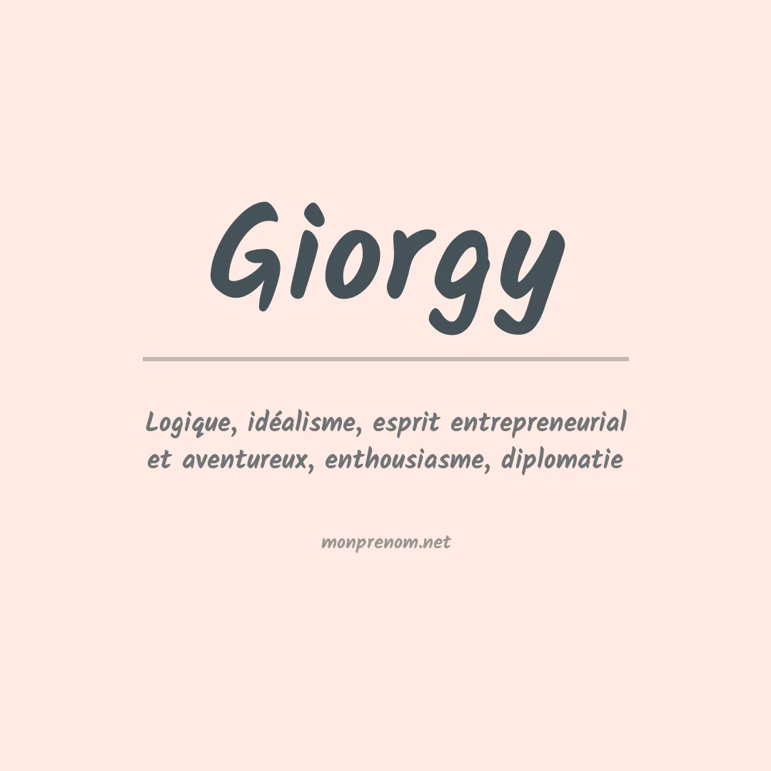 Signification du prénom Giorgy