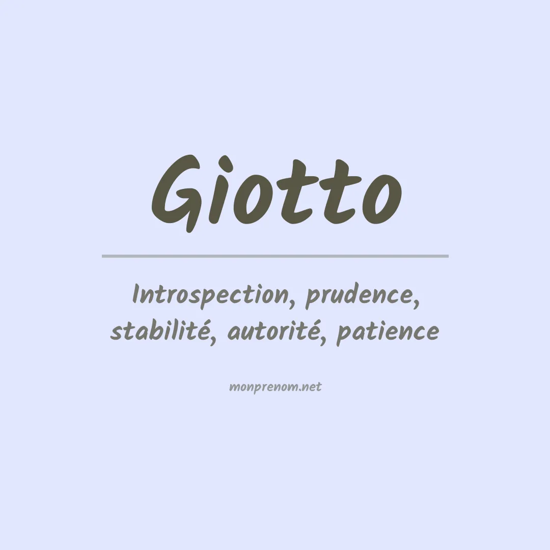 Signification du prénom Giotto