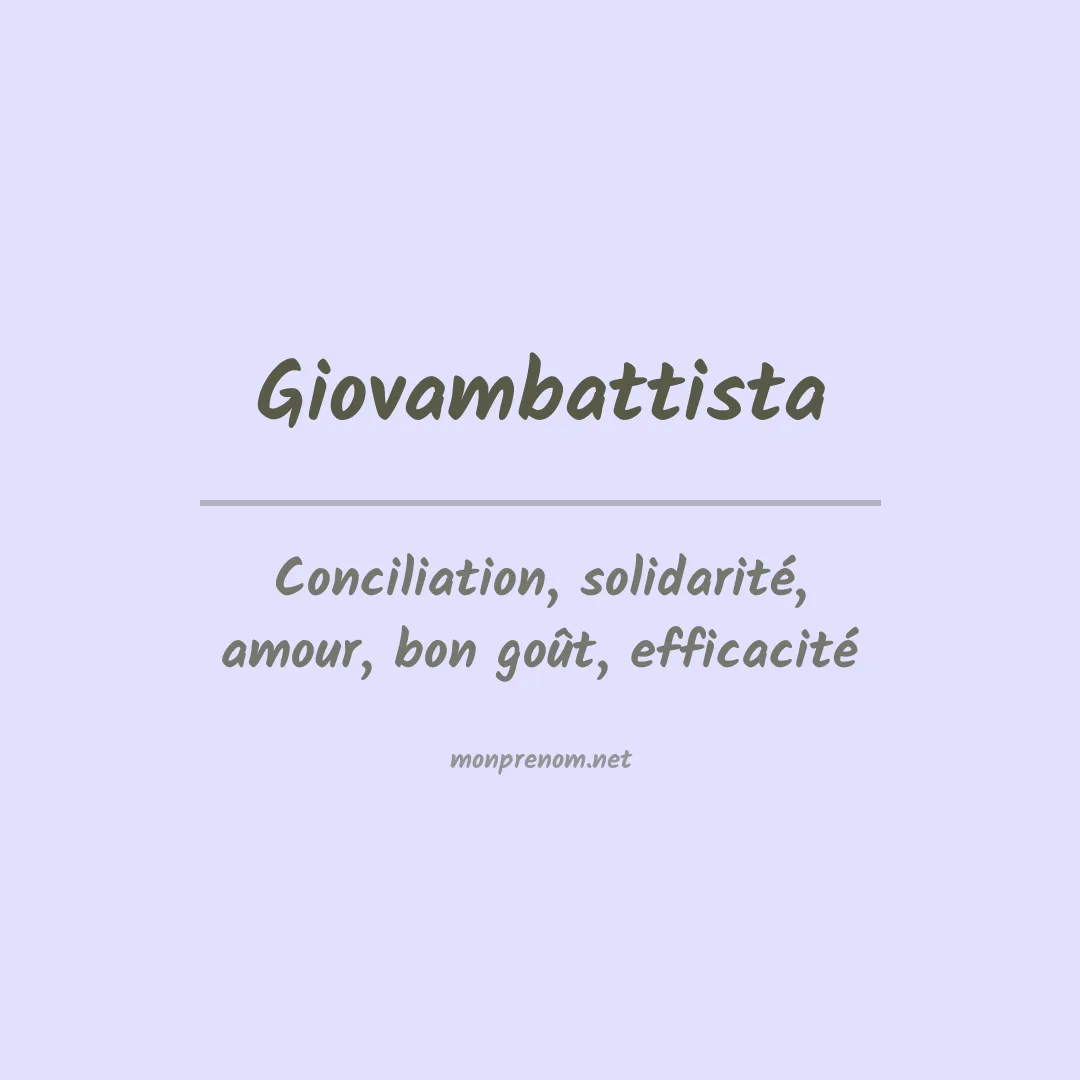 Signification du prénom Giovambattista