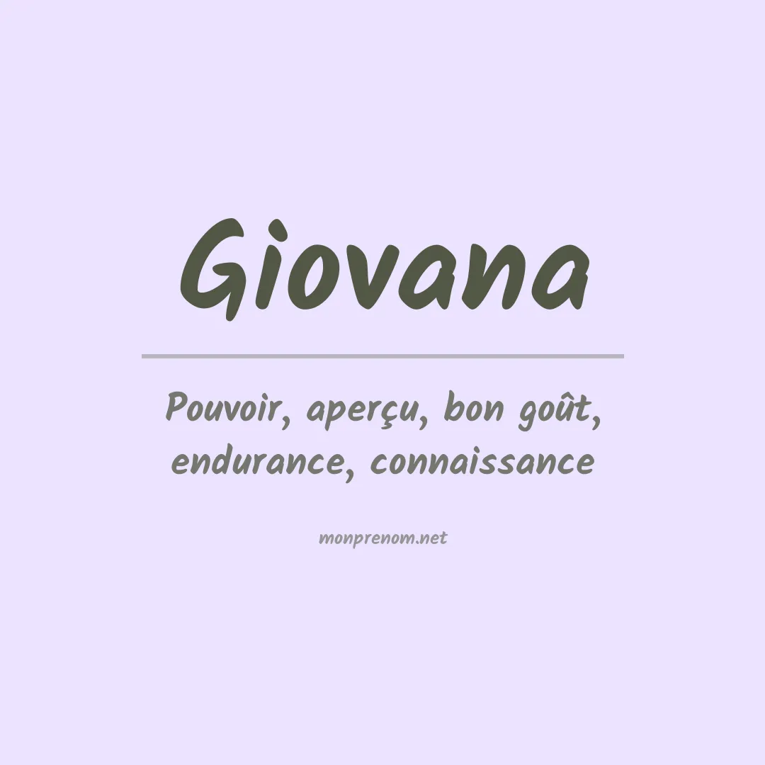 Signification du prénom Giovana