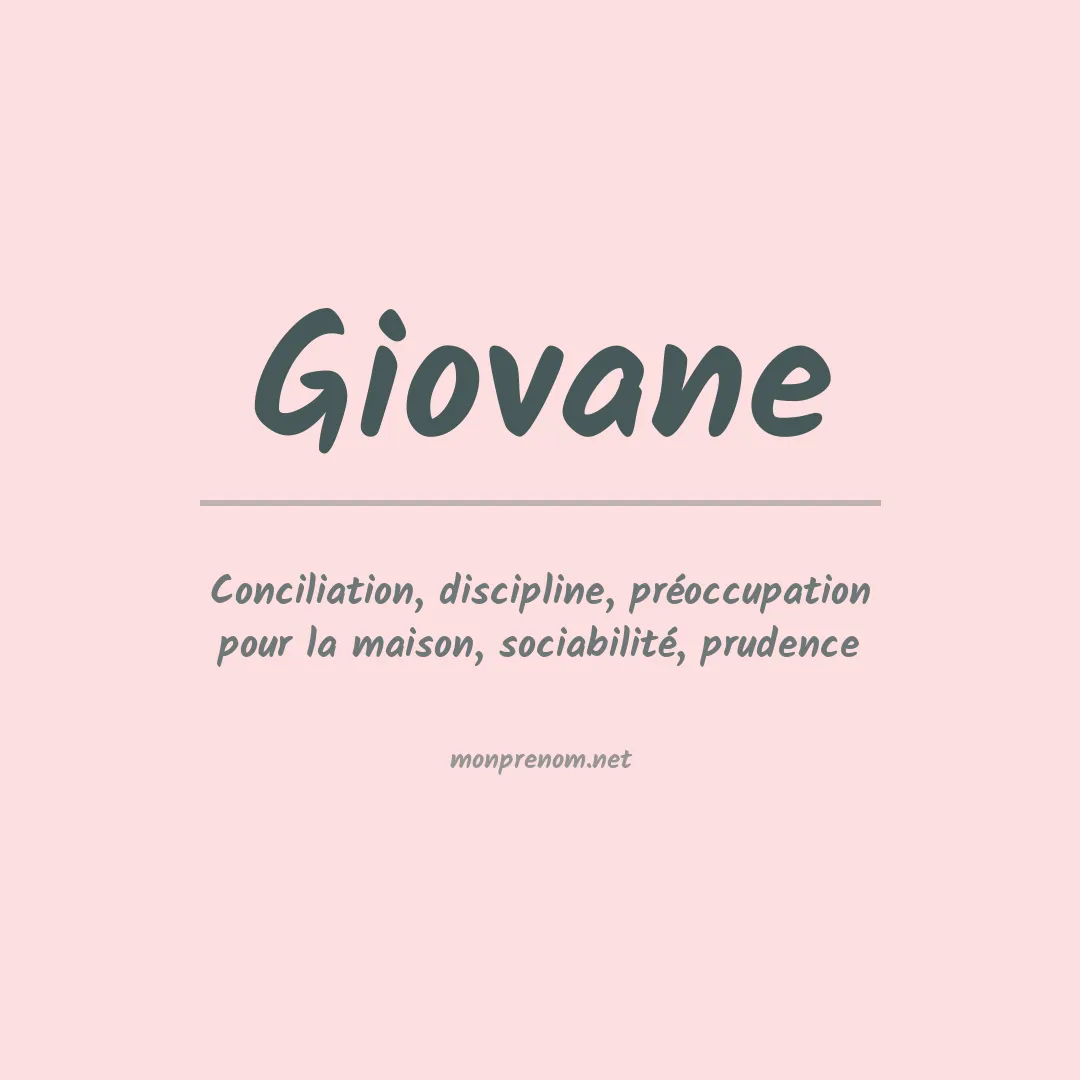 Signification du prénom Giovane