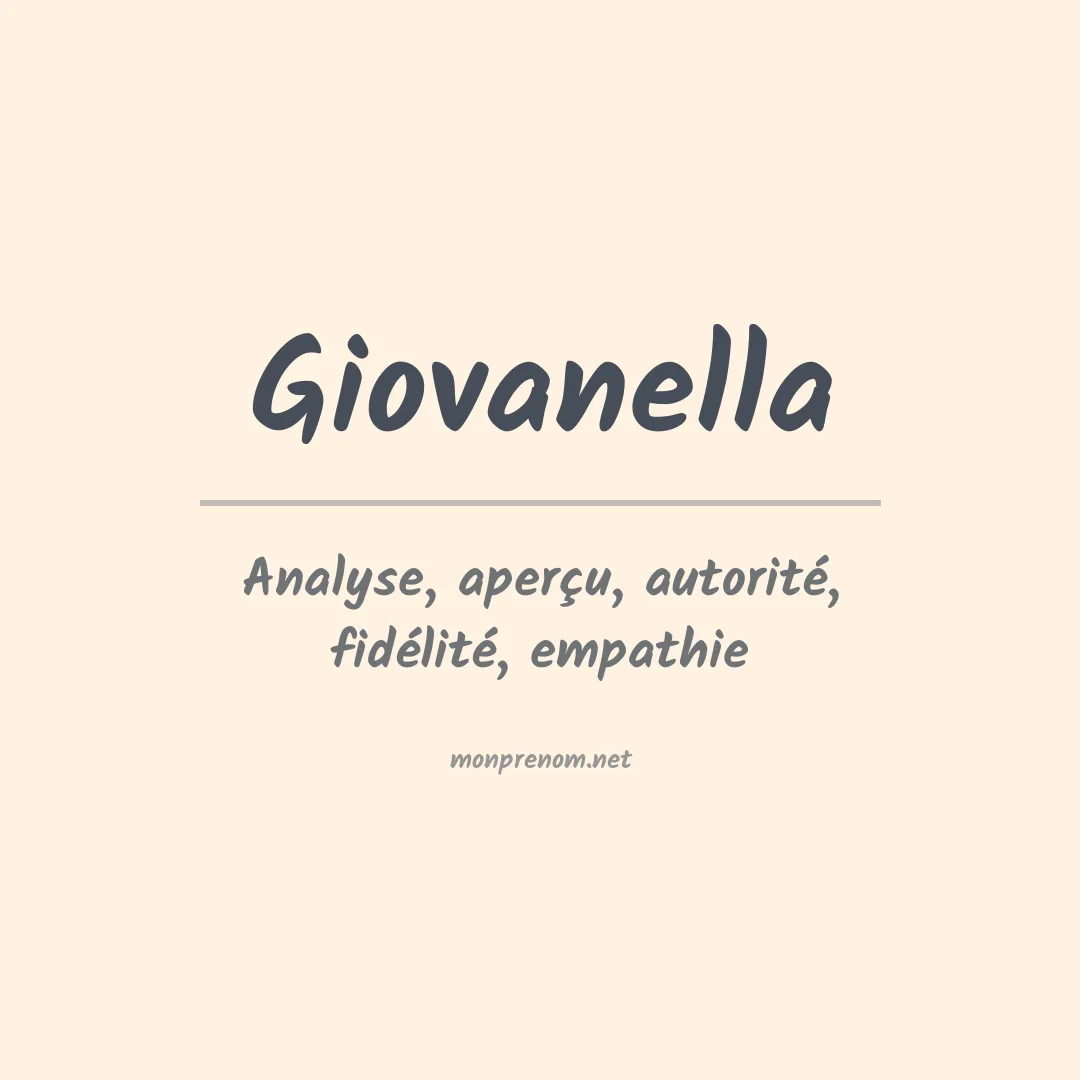 Signification du prénom Giovanella