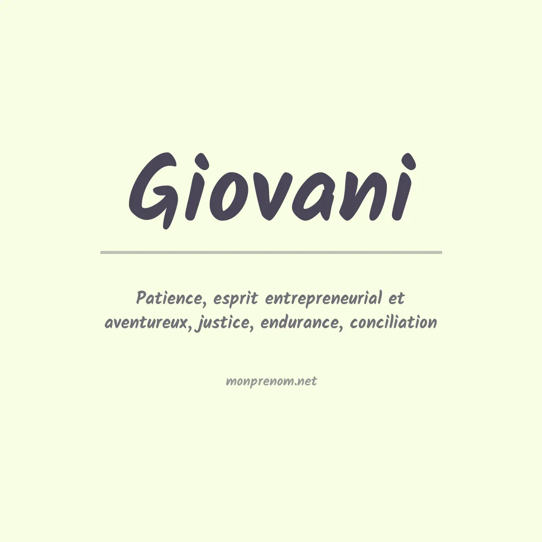 Prénom Giovani
