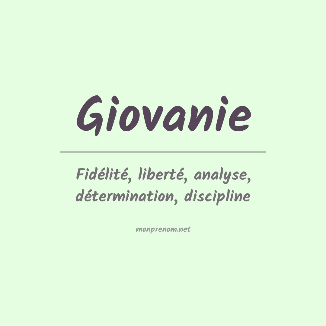 Signification du prénom Giovanie