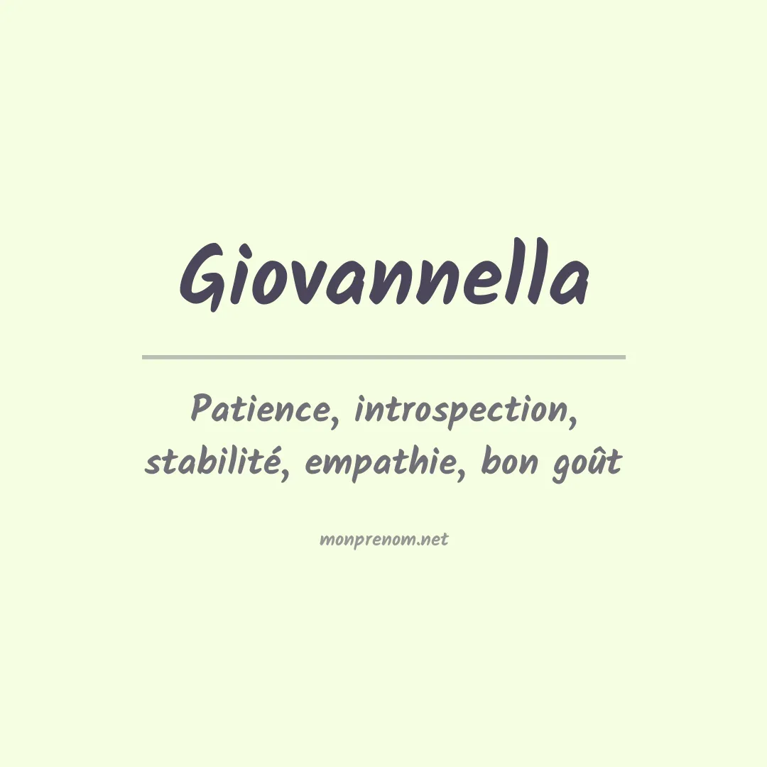 Signification du prénom Giovannella