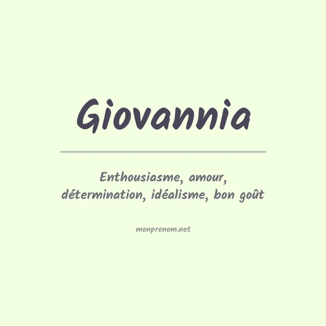 Prénom Giovannia