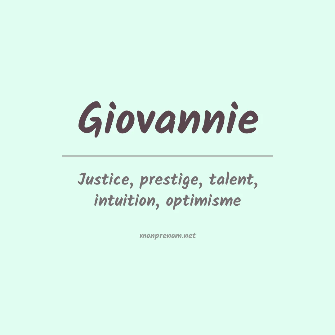 Prénom Giovannie
