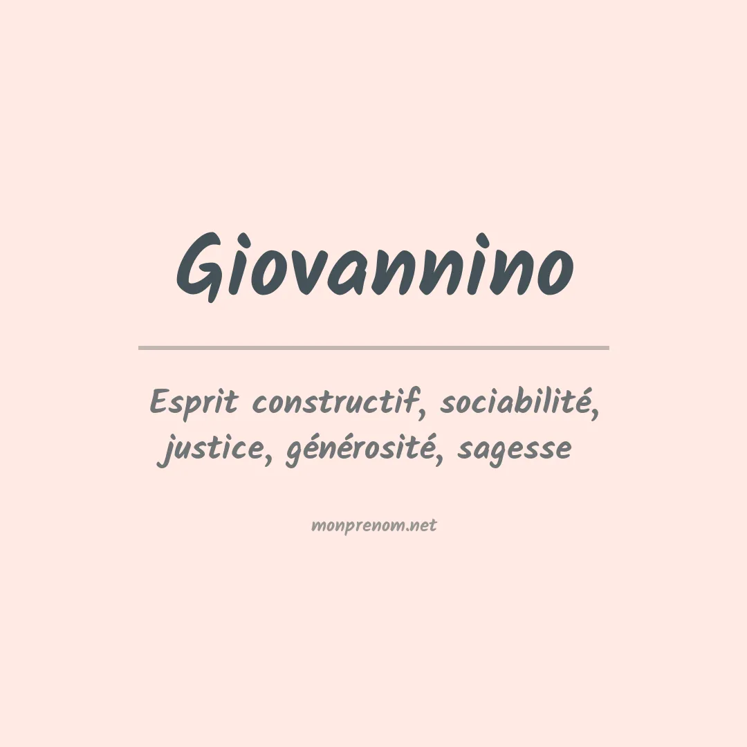 Signification du prénom Giovannino