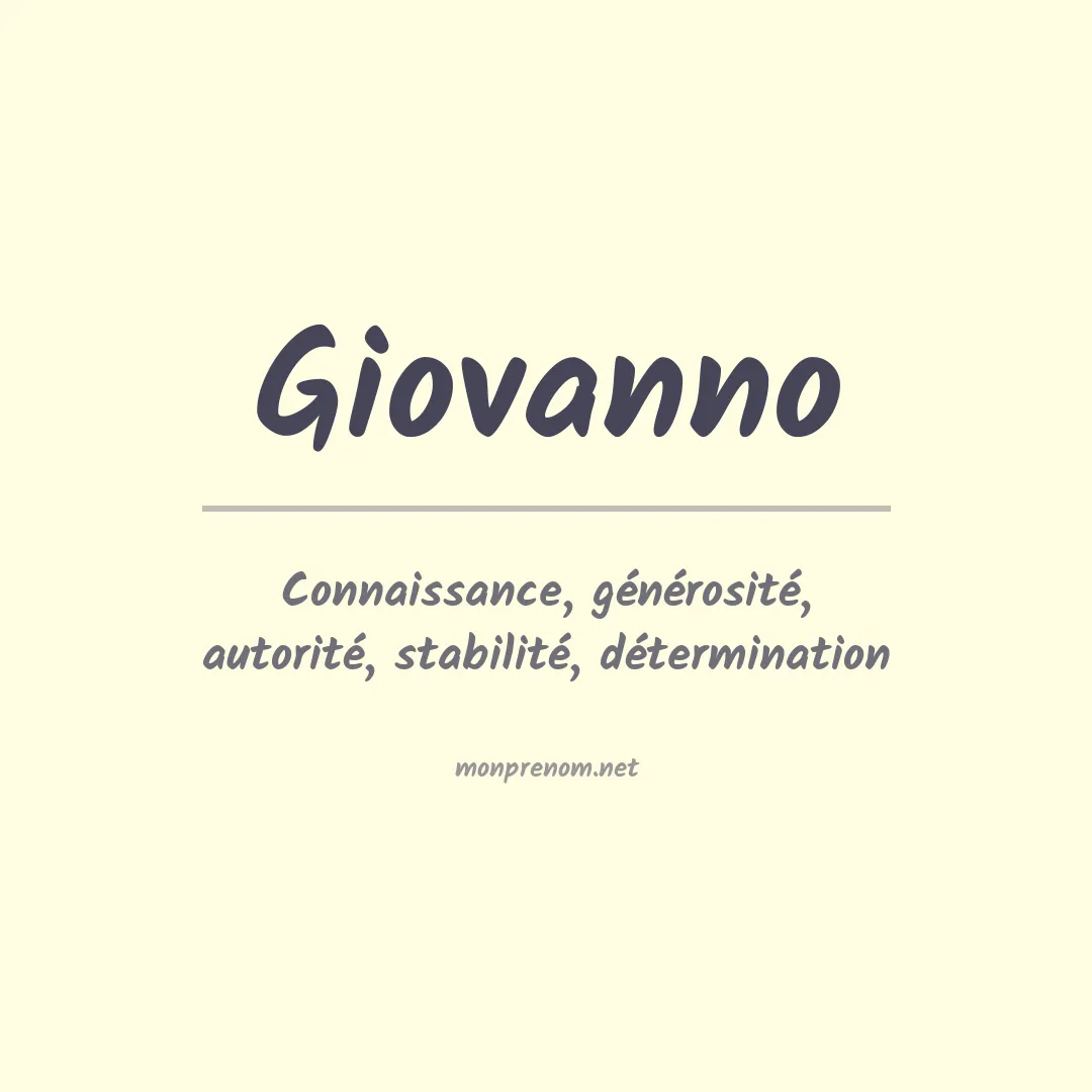 Signification du prénom Giovanno