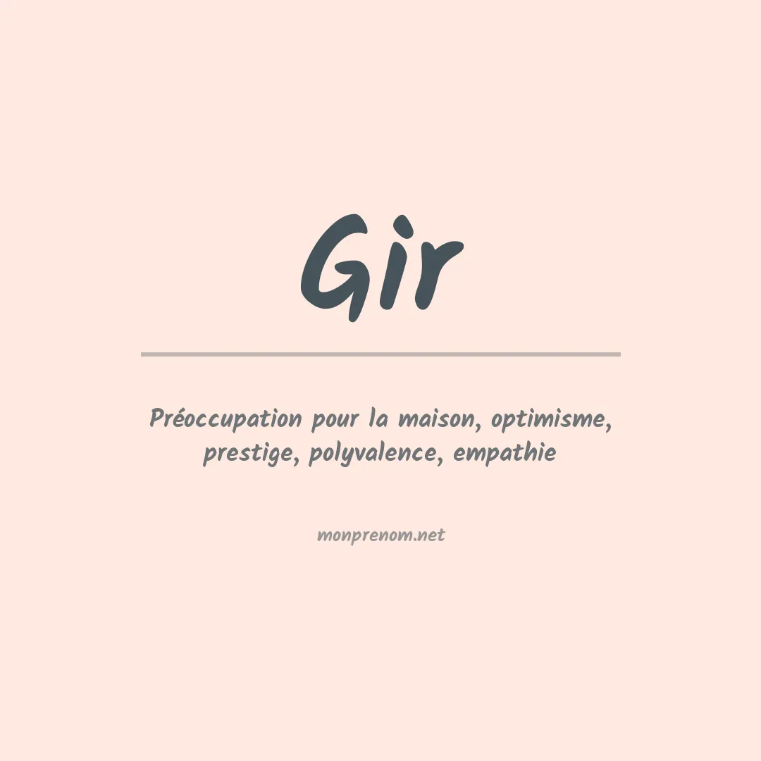 Signification du prénom Gir