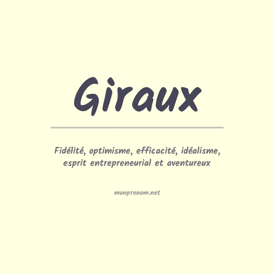 Signification du prénom Giraux