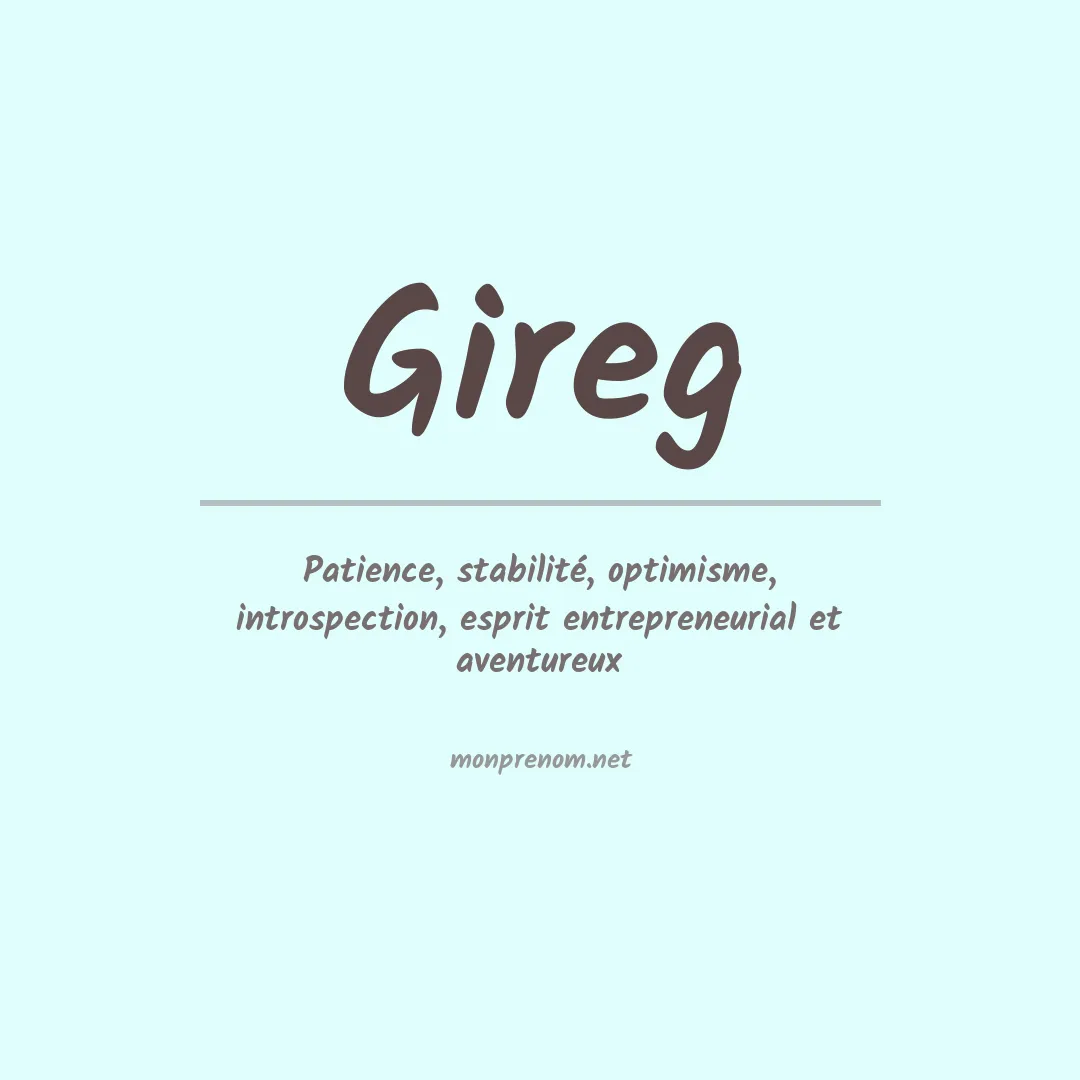 Signification du prénom Gireg