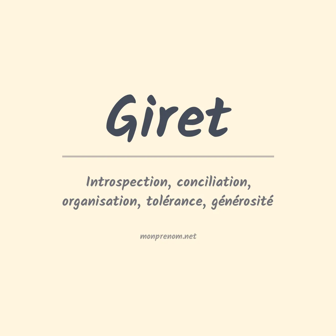 Signification du prénom Giret
