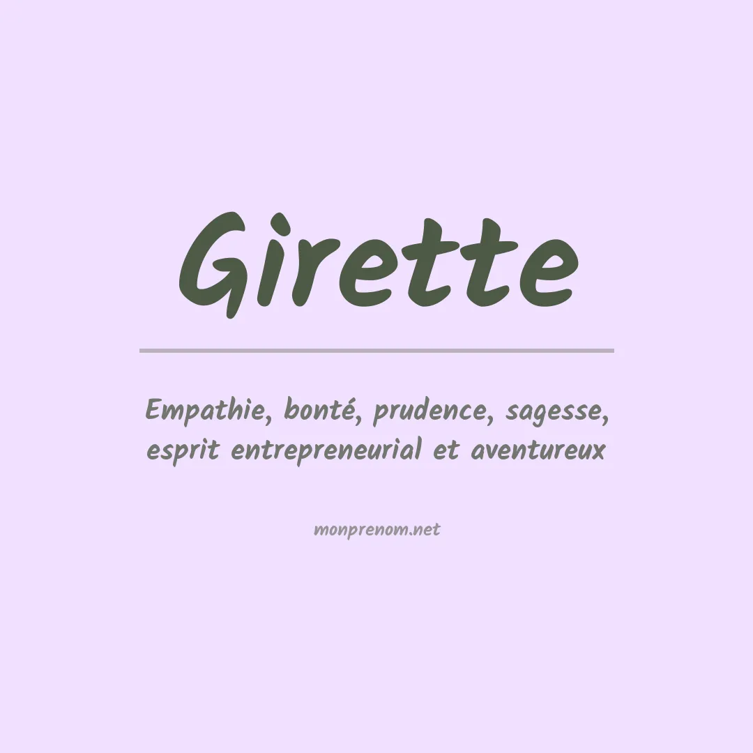 Signification du prénom Girette
