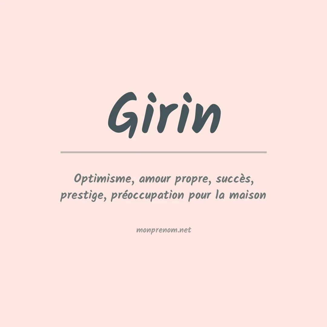 Signification du prénom Girin