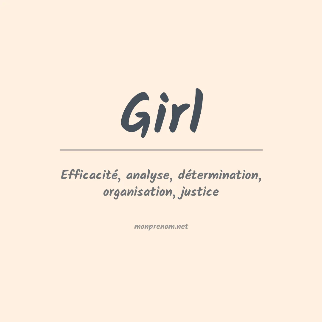 Signification du prénom Girl