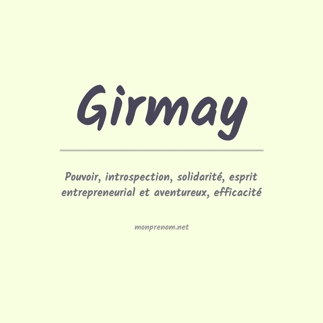 Signification du prénom Girmay