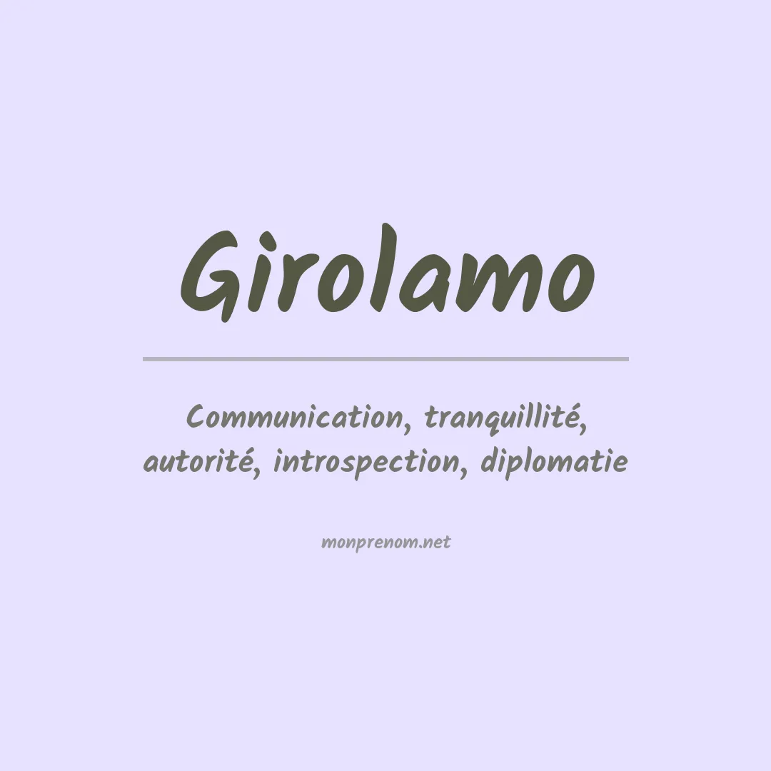 Prénom Girolamo