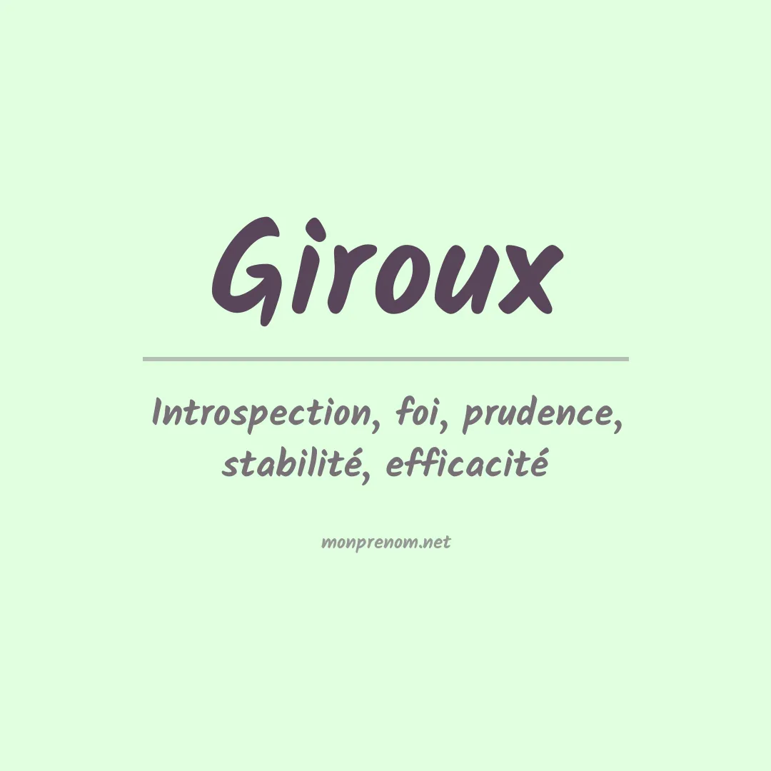 Prénom Giroux
