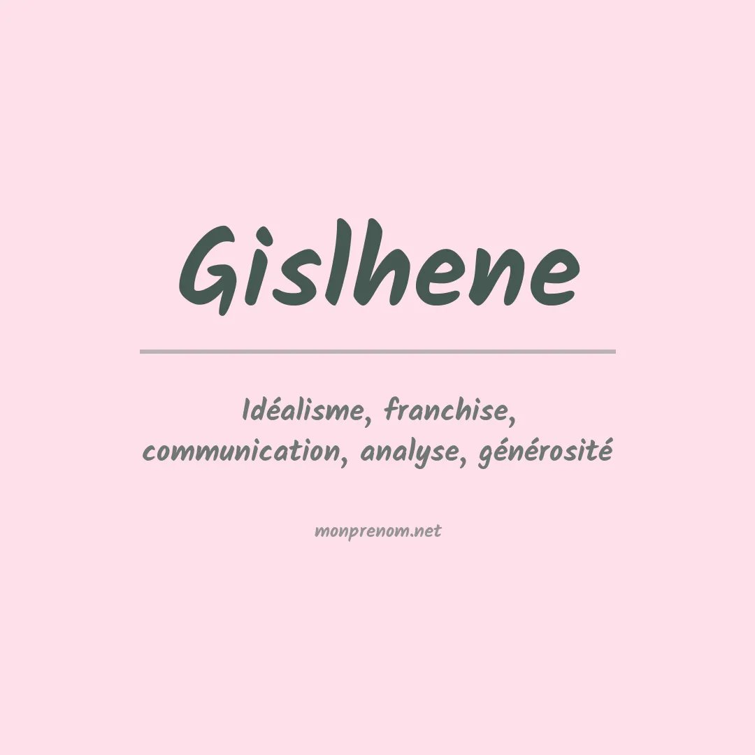 Signification du prénom Gislhene