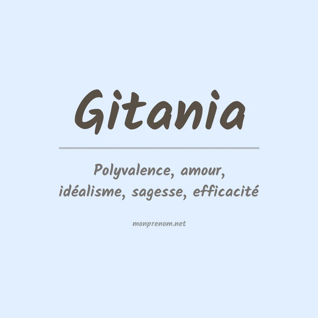 Signification du prénom Gitania