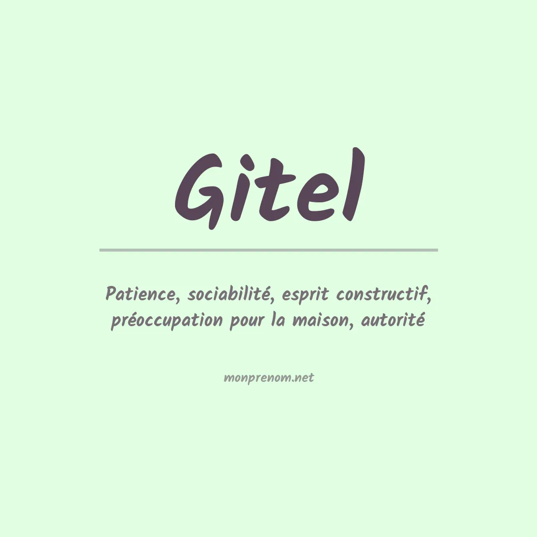 Signification du prénom Gitel