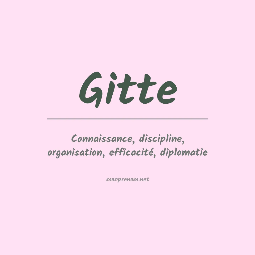 Signification du prénom Gitte