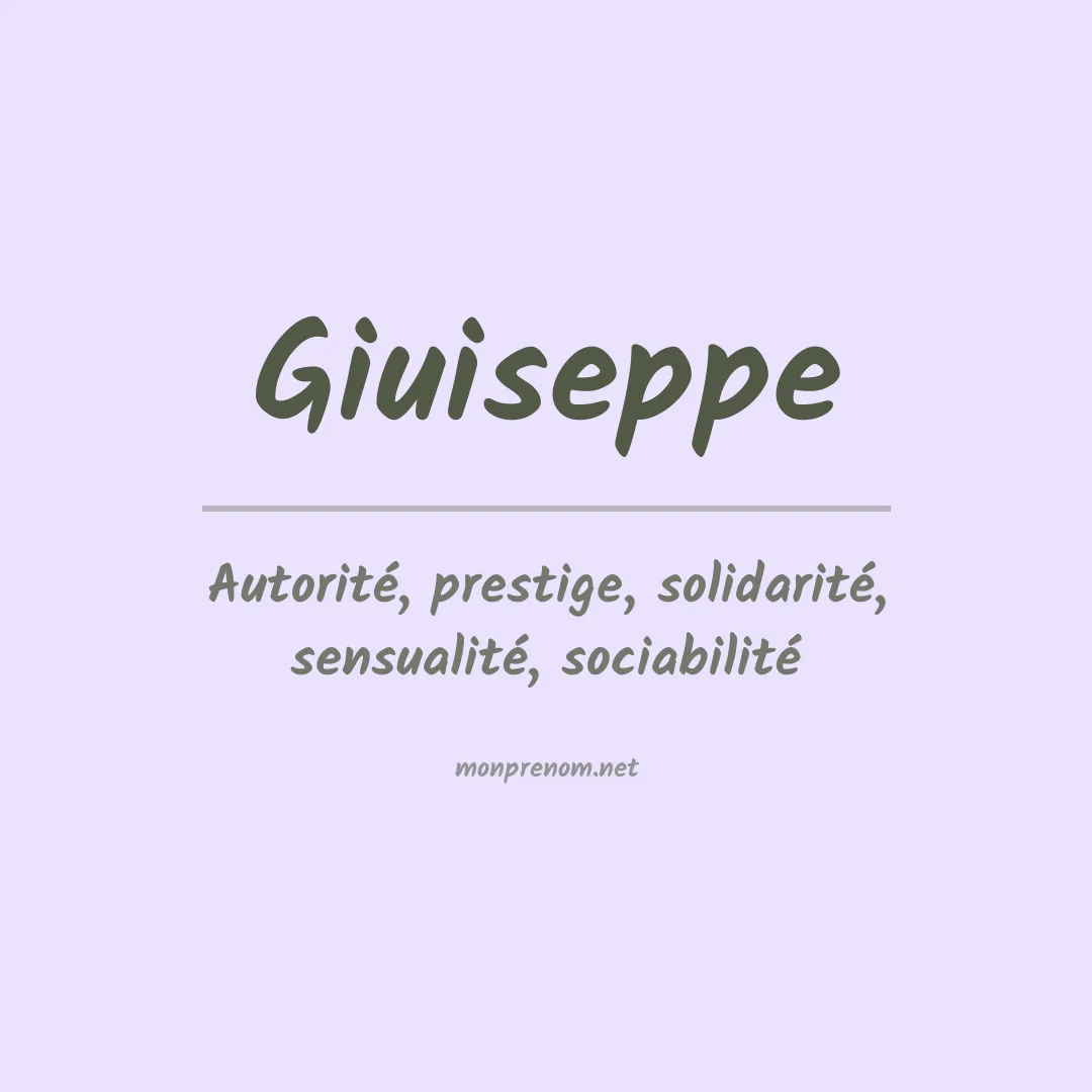 Signification du prénom Giuiseppe