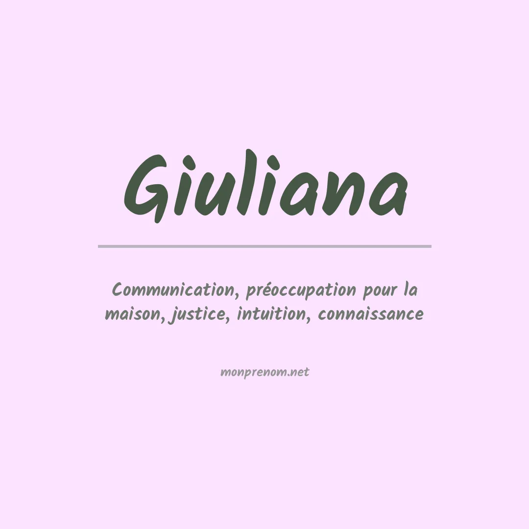 Signification du prénom Giuliana