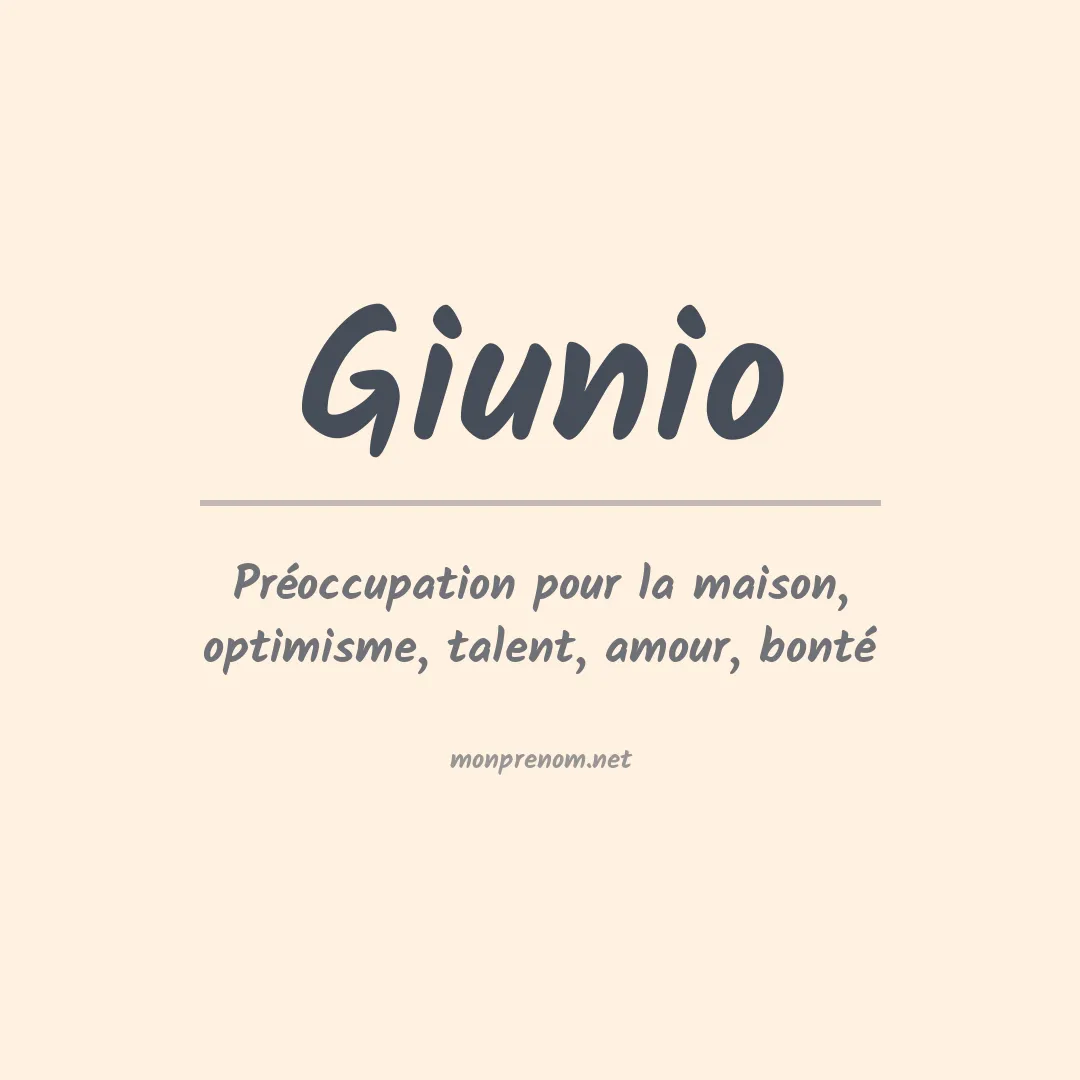 Signification du prénom Giunio