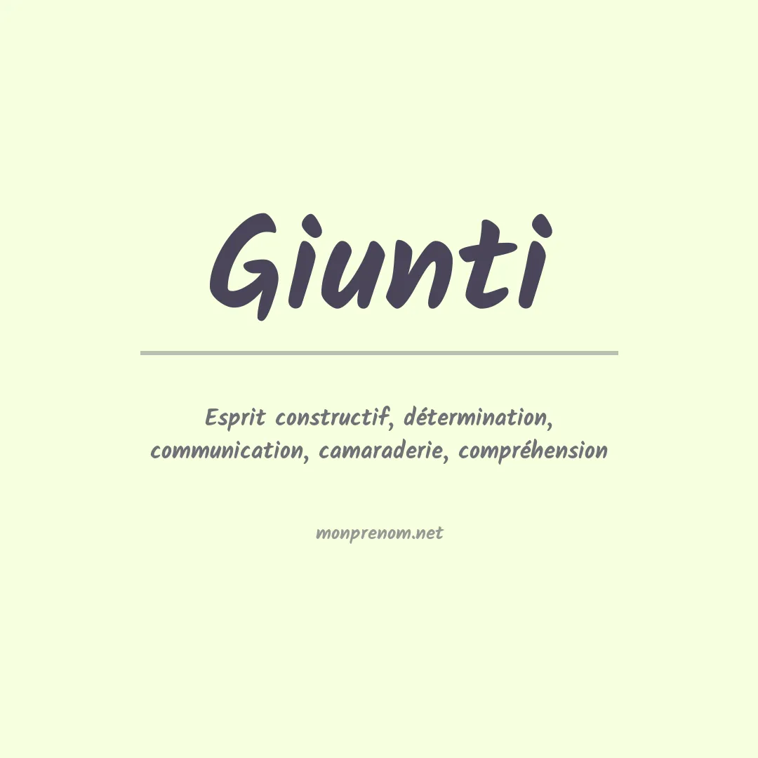 Signification du prénom Giunti
