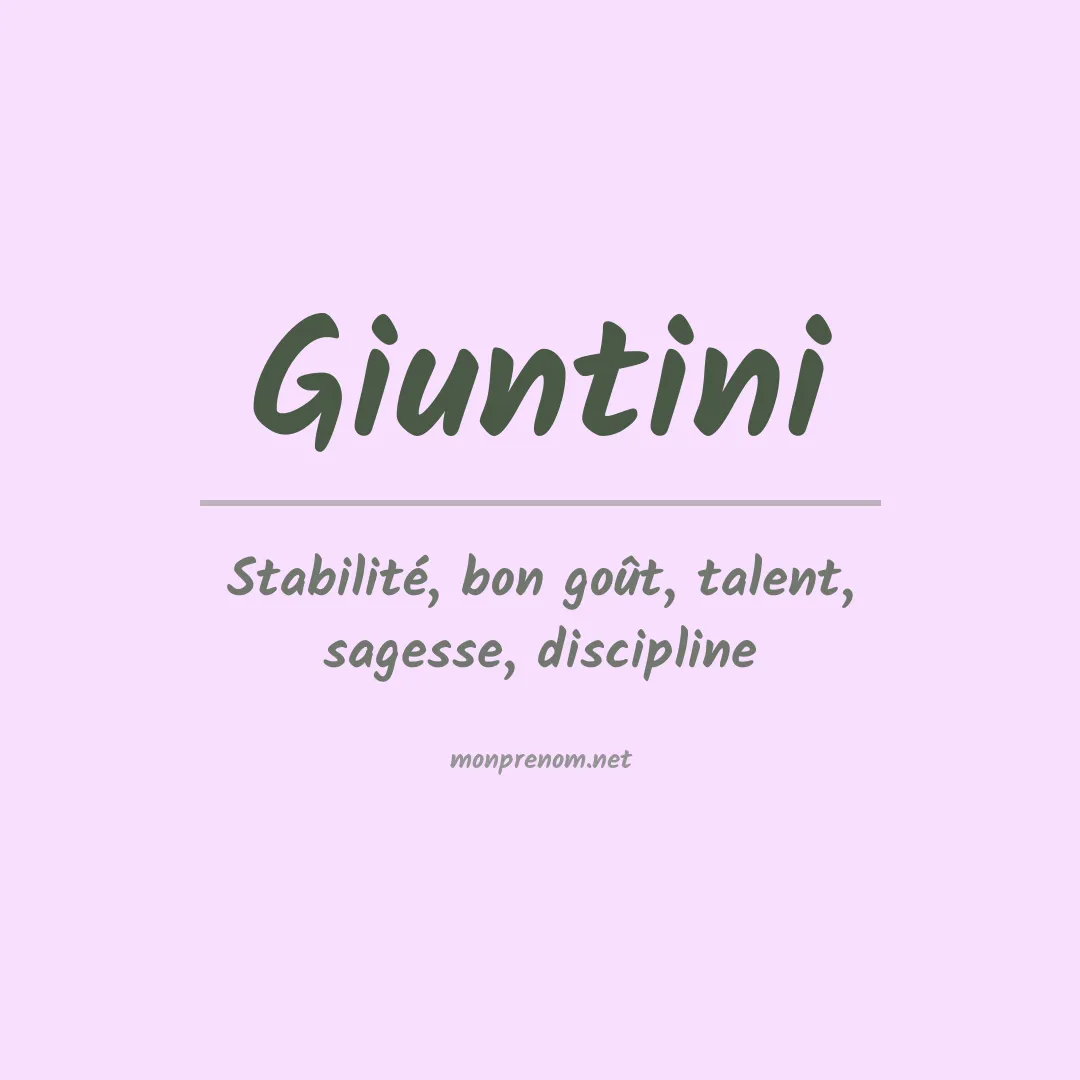 Signification du prénom Giuntini