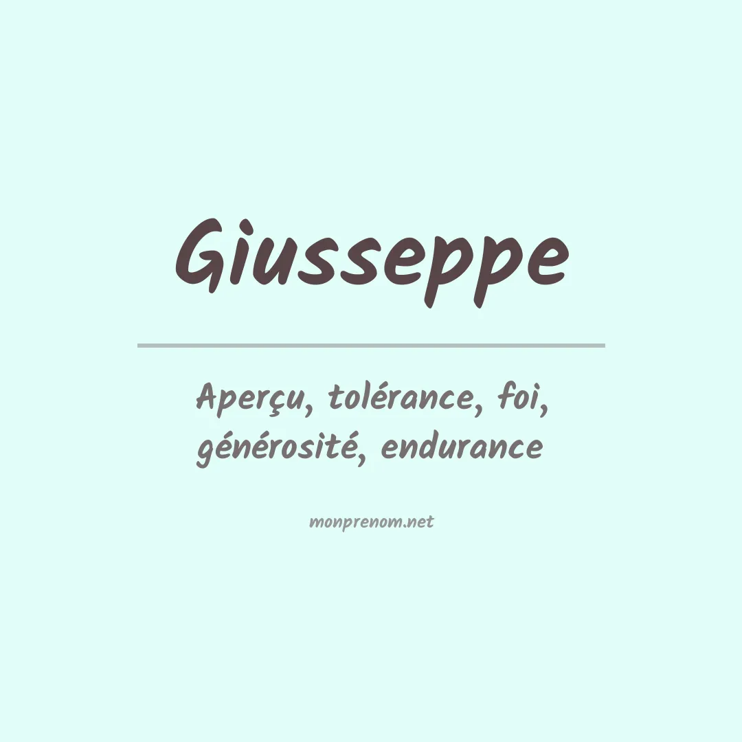 Signification du prénom Giusseppe
