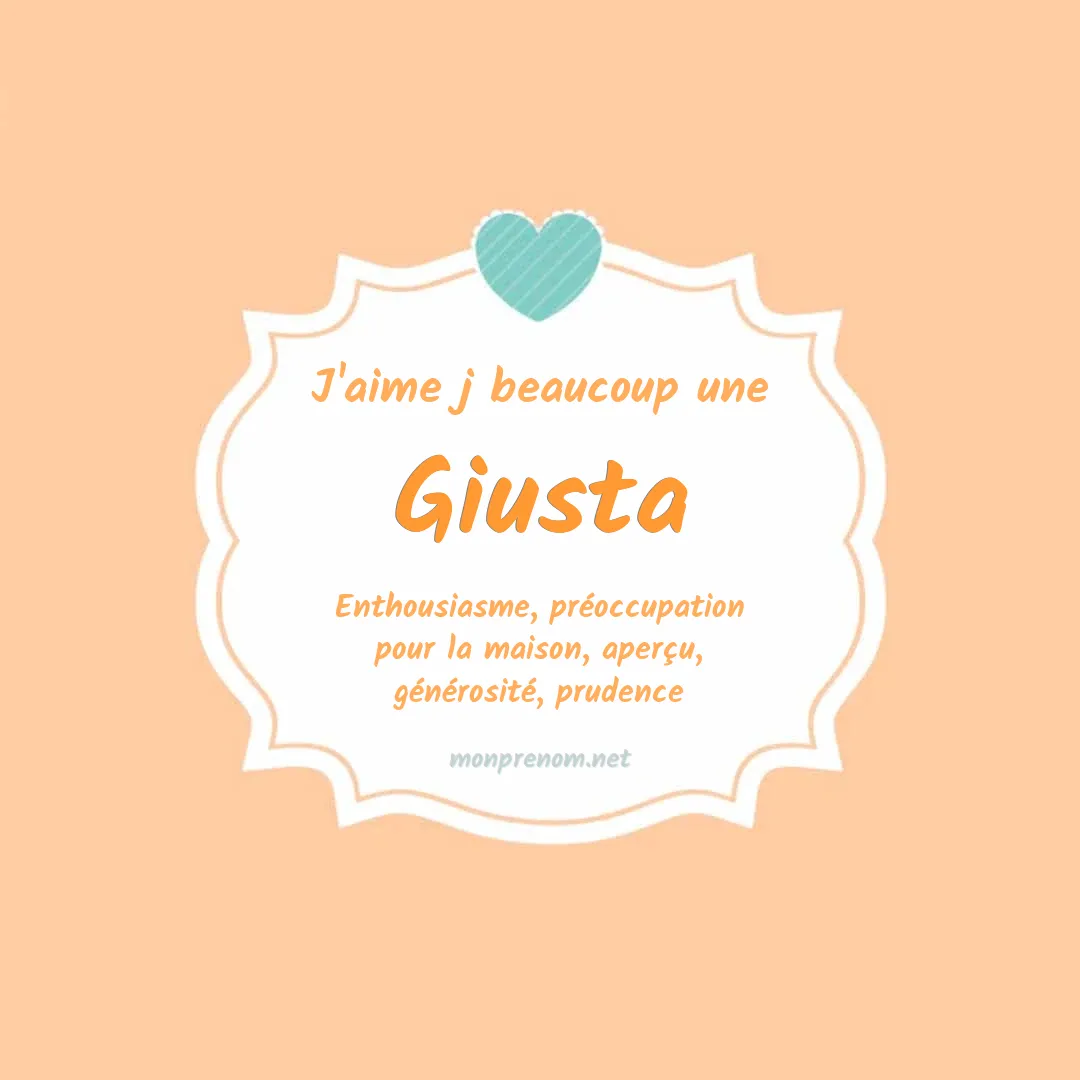 J'aime beaucoup Giusta