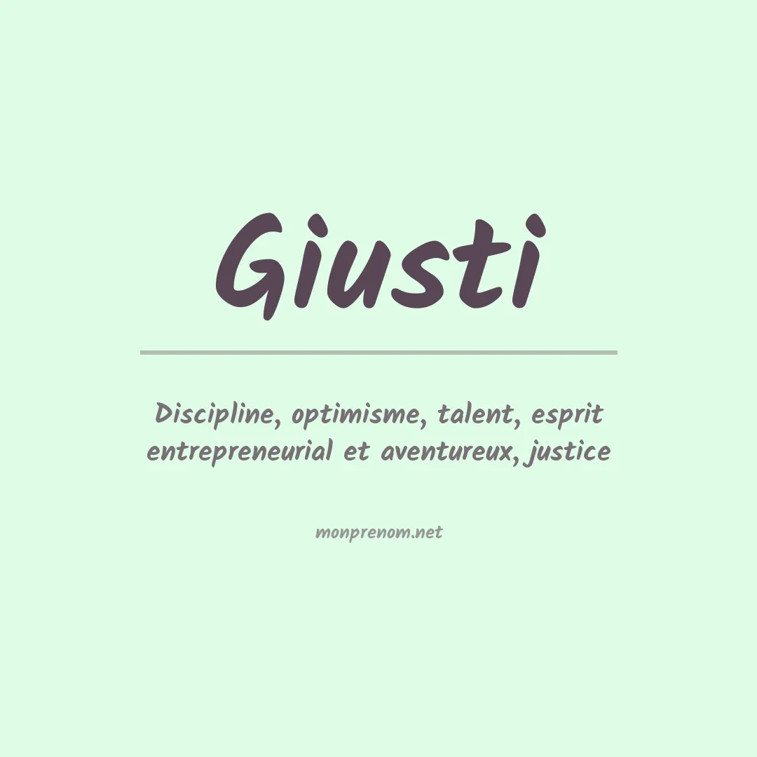Prénom Giusti